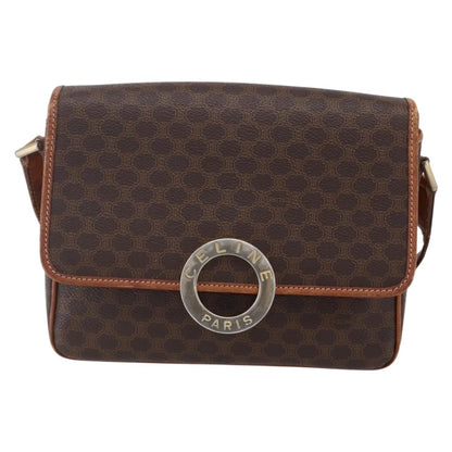 Celine Vintage Macadam Circle Logo Shoulder Bag Canvas and Leather Product Image