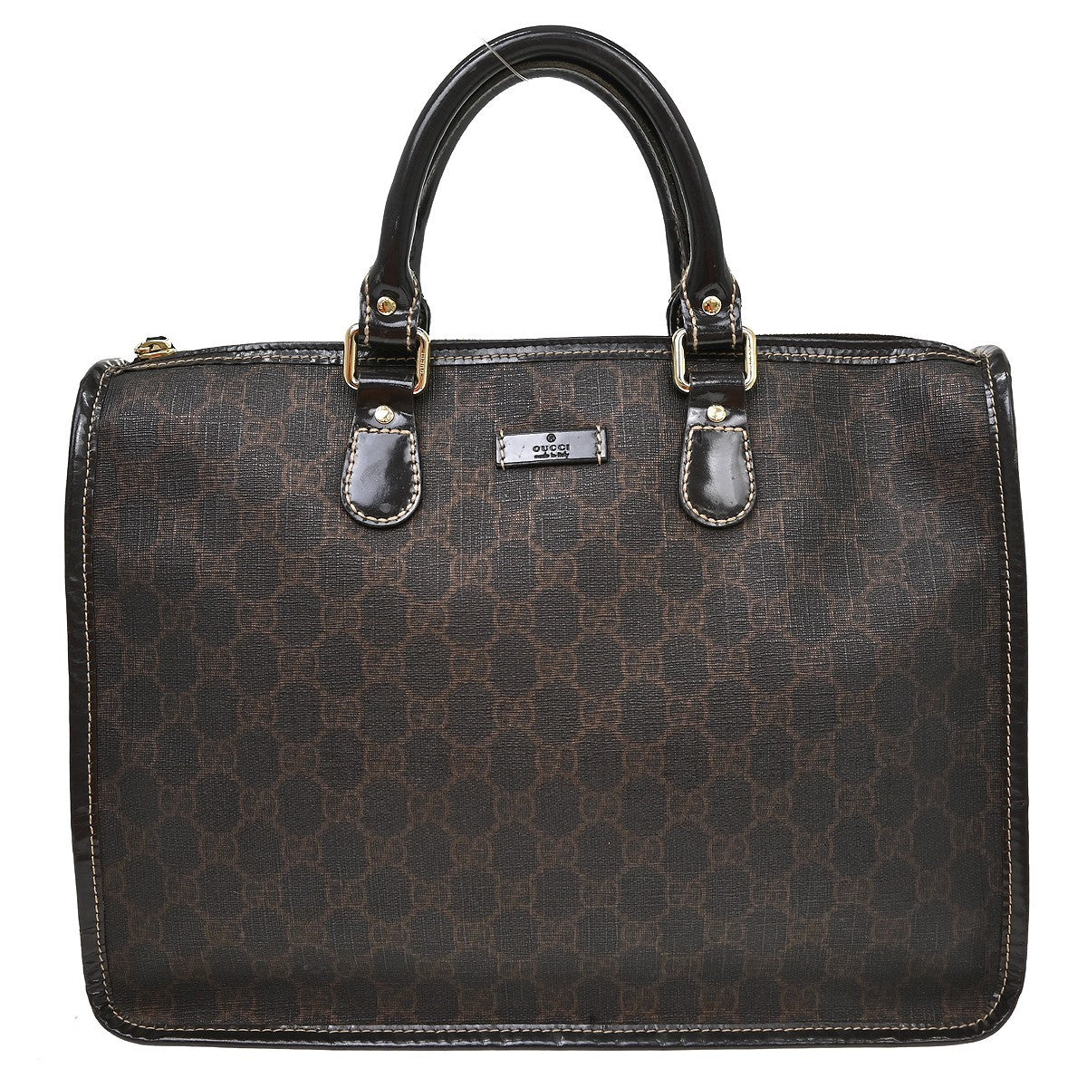 Gucci Plus Zip Tote GG Coated Canvas Large