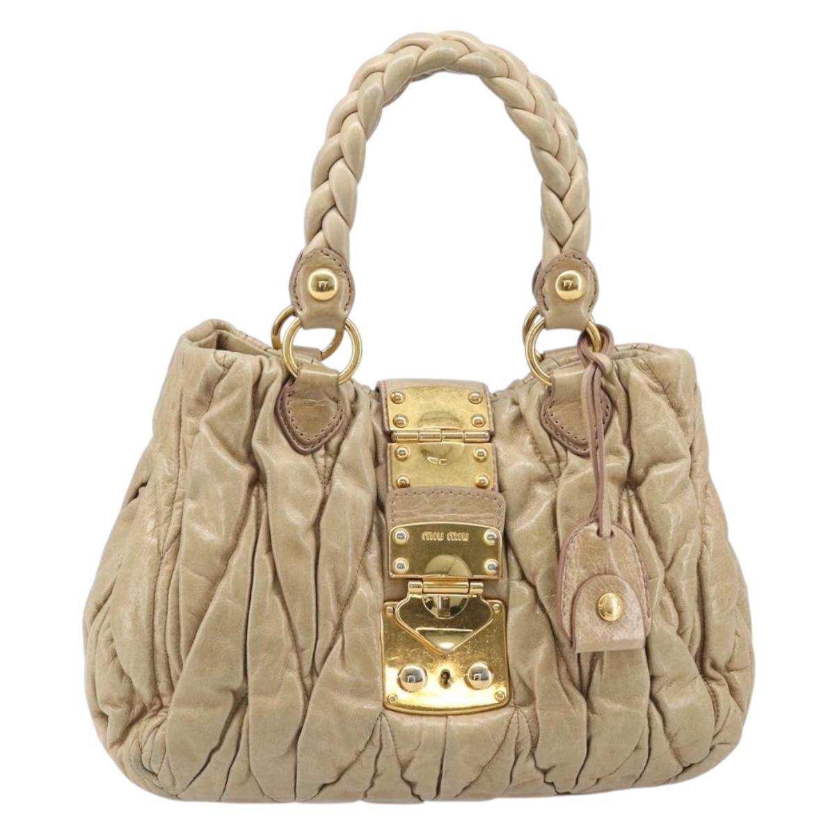 Miu Miu Coffer Convertible Satchel Matelasse Leather Medium
