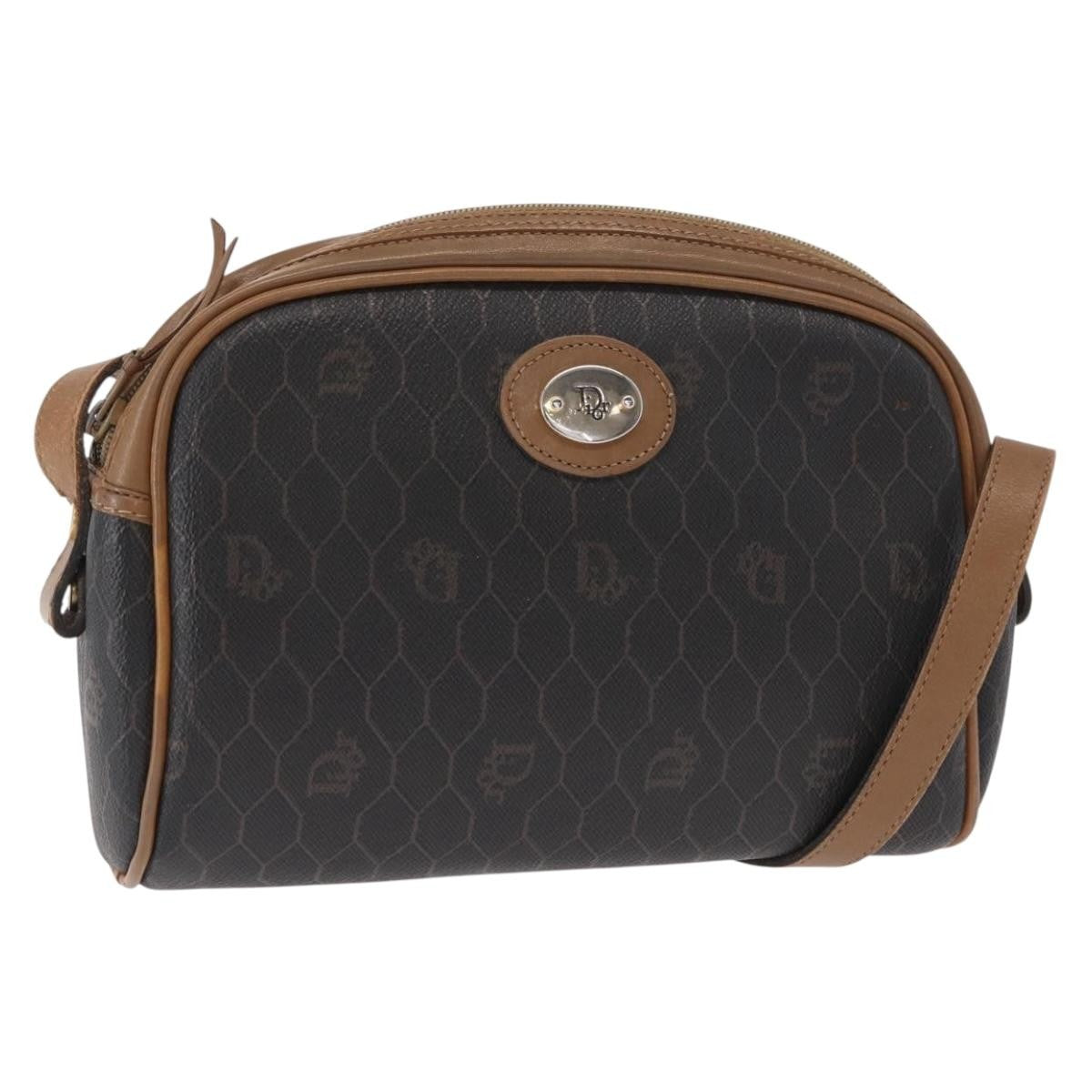 Christian Dior Vintage Honeycomb Shoulder Bag Canvas and Leather Product Image