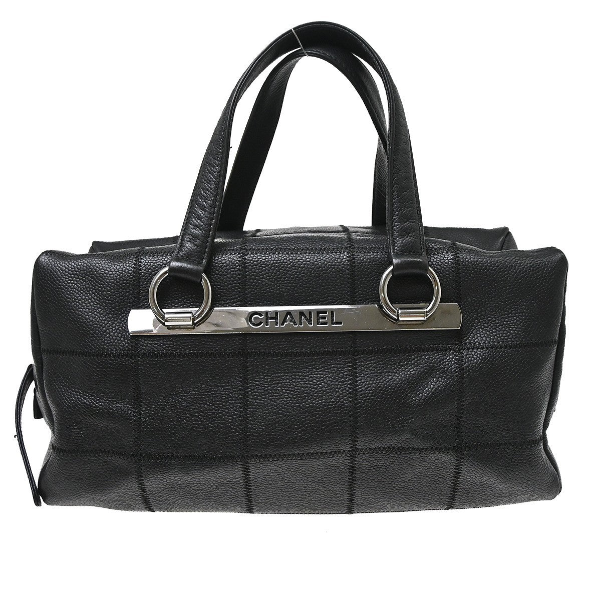 Chanel Square Stitch CC Boston Quilted Caviar XL