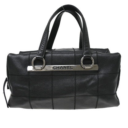 Chanel Square Stitch CC Boston Quilted Caviar XL