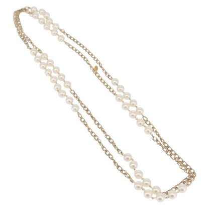 Chanel Vintage Double Pearl Station Long Chain Metal and Faux Pearls Product Image