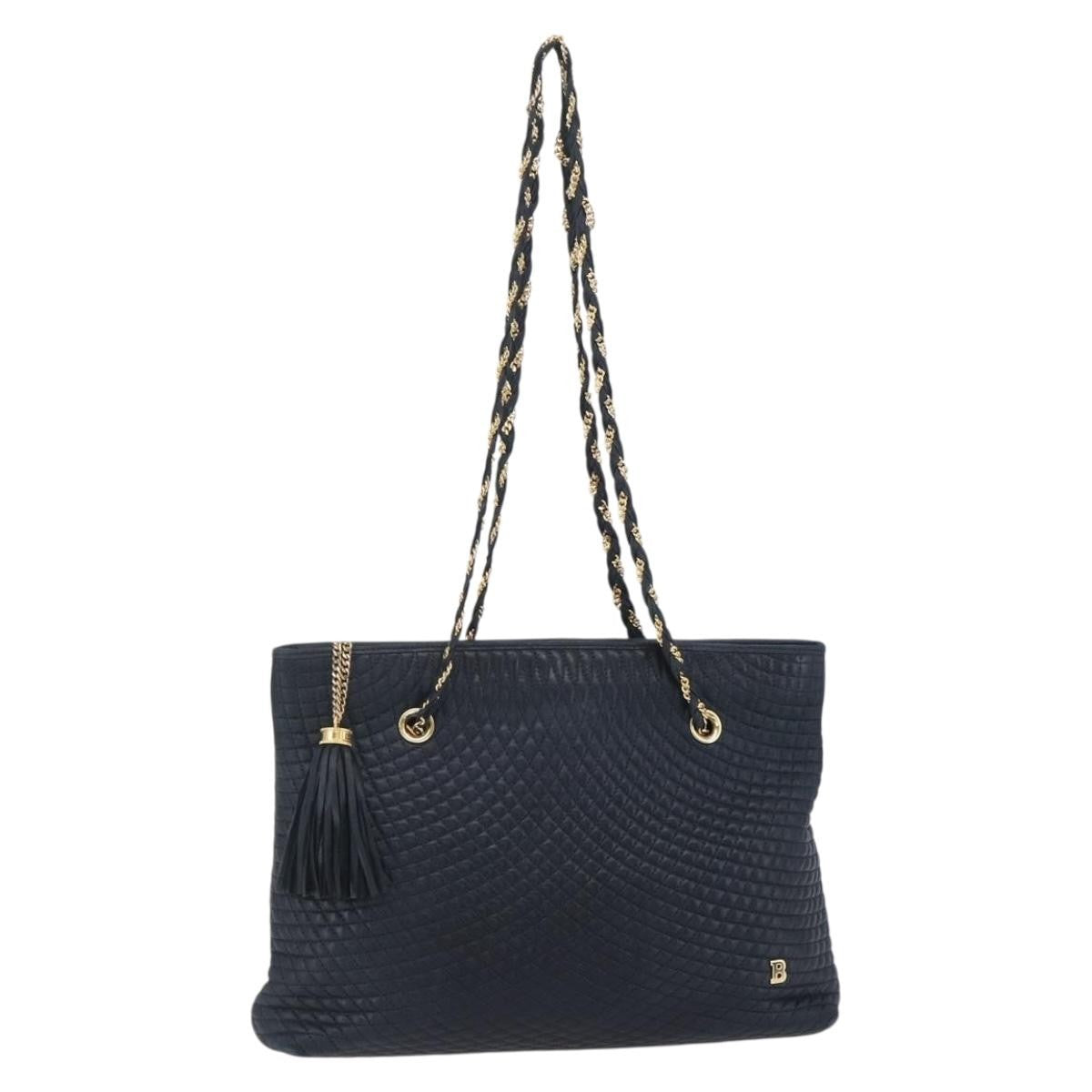 Bally Vintage Chain Shoulder Bag Quilted Leather Product Image