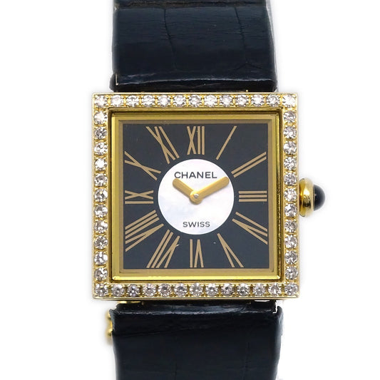 Chanel Mademoiselle Quartz Watch Yellow Gold with Diamond Bezel 23