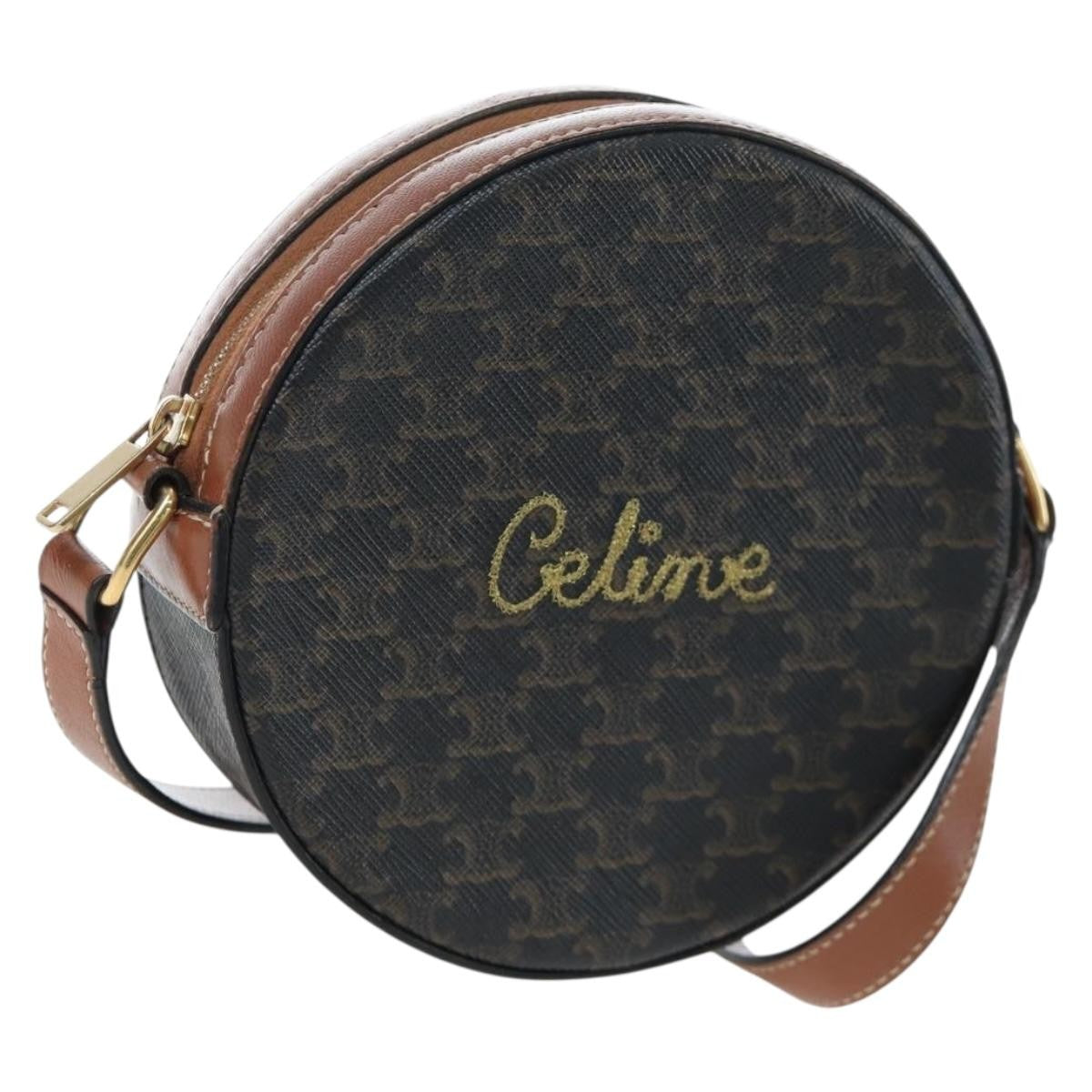 Celine Round Purse on Strap Triomphe Coated Canvas Product Image