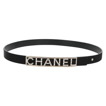 Chanel Logo Belt Leather with Metal and Crystals Thin