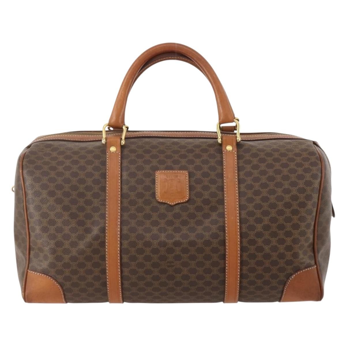 Celine Vintage Duffle Bag Macadam Coated Canvas Medium