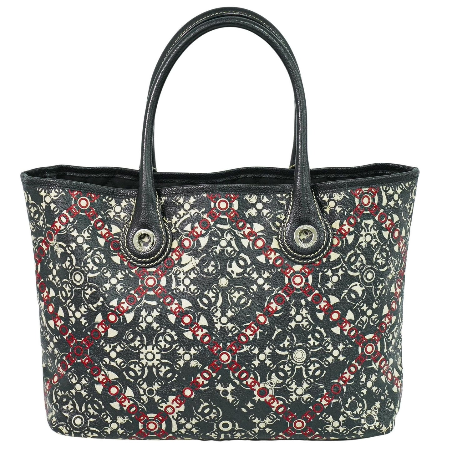 Chanel Optic Coco Tote Printed Coated Canvas with Caviar Large