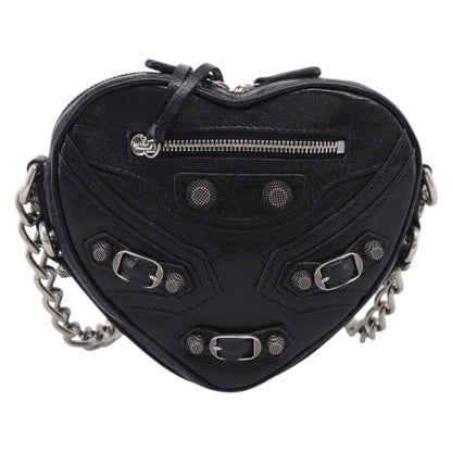Balenciaga Le Cagole Giant Studs Heart Chain Leather Mini