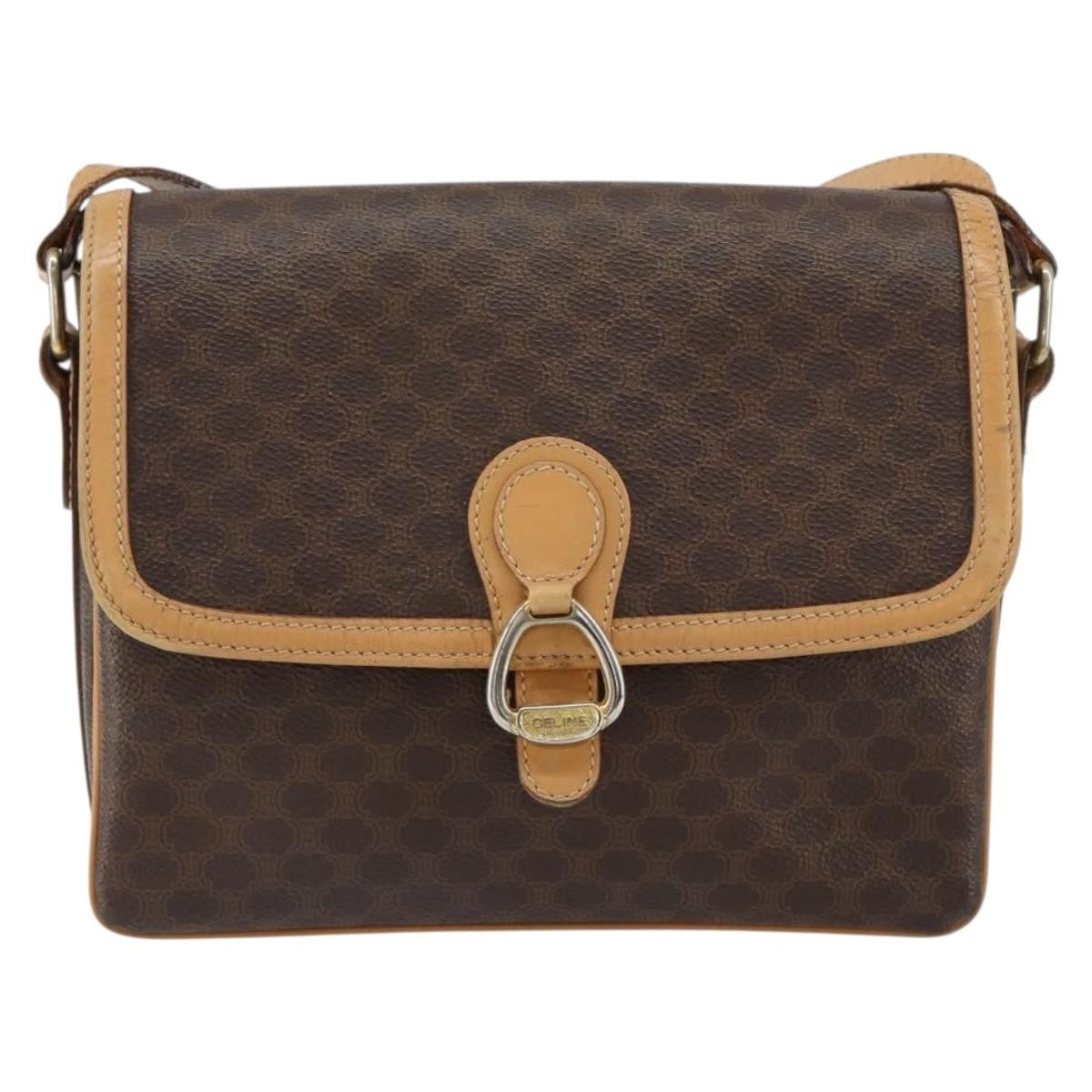 Celine Vintage Macadam Shoulder Bag Canvas and Leather Product Image