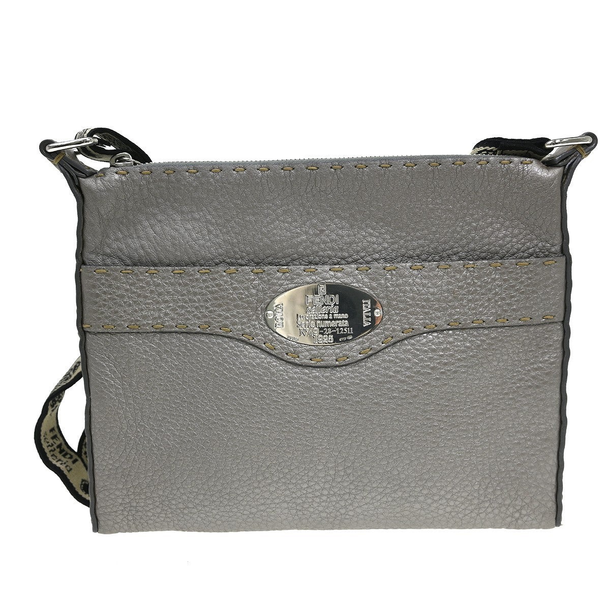 Fendi Vintage Selleria Zip Messenger Leather Small