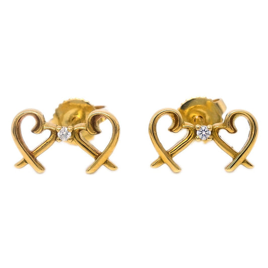 Tiffany & Co. Paloma Picasso Double Loving Heart Earrings 18K Yellow Gold with Diamonds Product Image