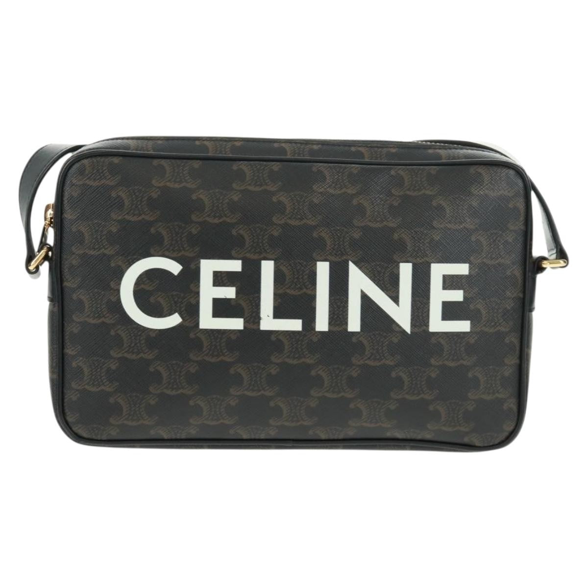 Celine Logo Messenger Bag Triomphe Coated Canvas Medium