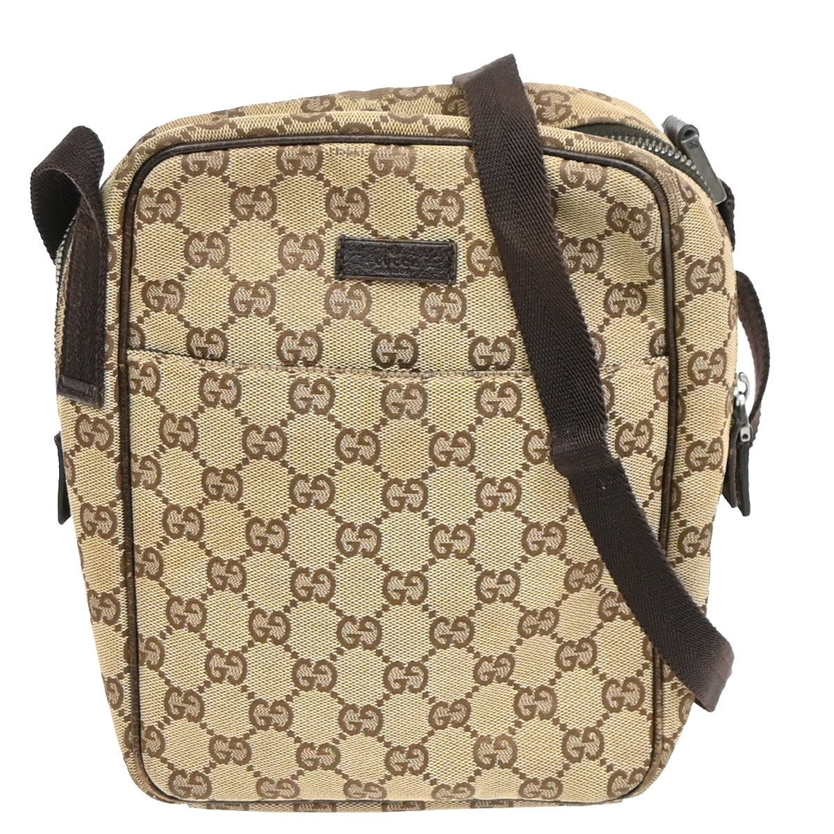Gucci Vintage Front Pocket Flat Messenger GG Canvas Medium