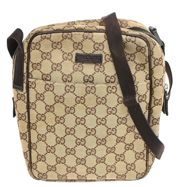 Gucci Vintage Front Pocket Flat Messenger GG Canvas Medium