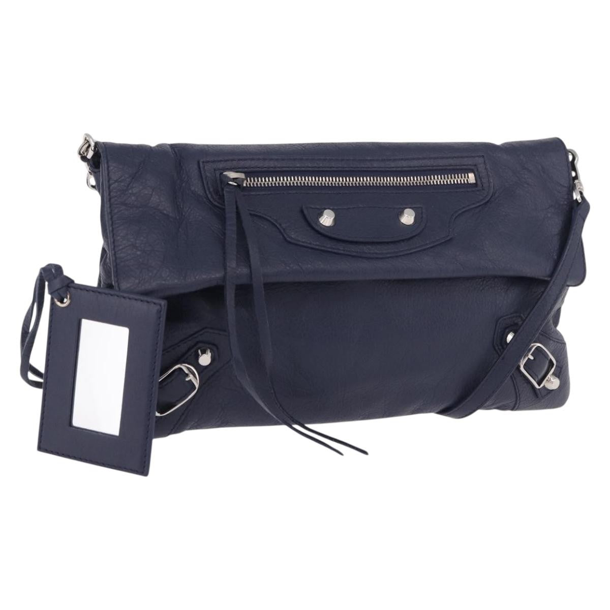 Balenciaga Classic Studs Envelope Strap Clutch Leather Mini