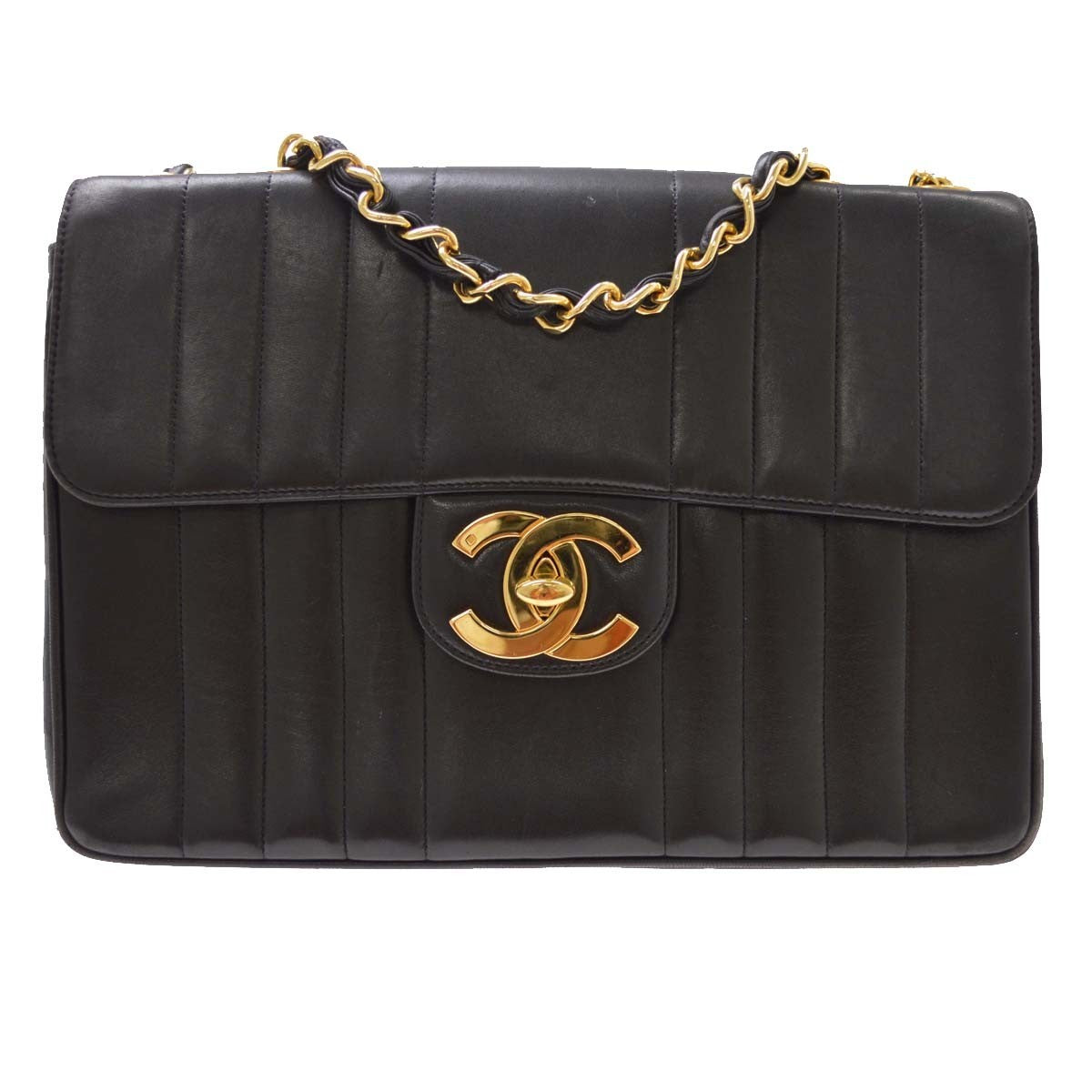 Chanel Vintage Classic Single Flap Vertical Quilt Lambskin Jumbo