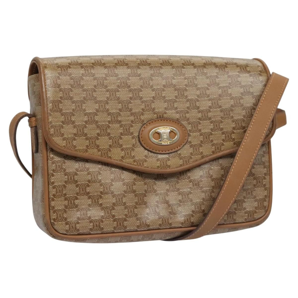 Celine Vintage Macadam Shoulder Bag Canvas and Leather Product Image