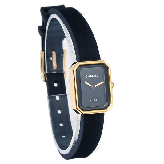 Chanel Premiere Velours Mini Quartz Watch Titanium with Yellow Gold and Velvet Rubber with Diamond Dial 15