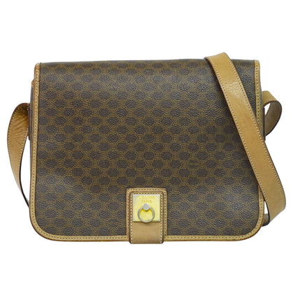 Celine Vintage Macadam Shoulder Bag Canvas and Leather Product Image