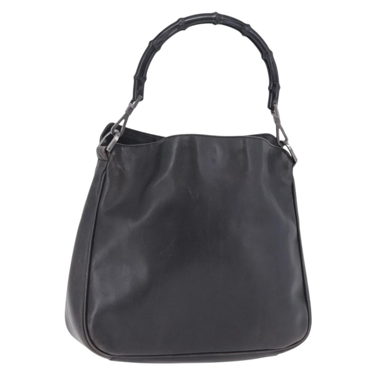 Gucci Vintage Bamboo Handle Open Hobo Leather Large
