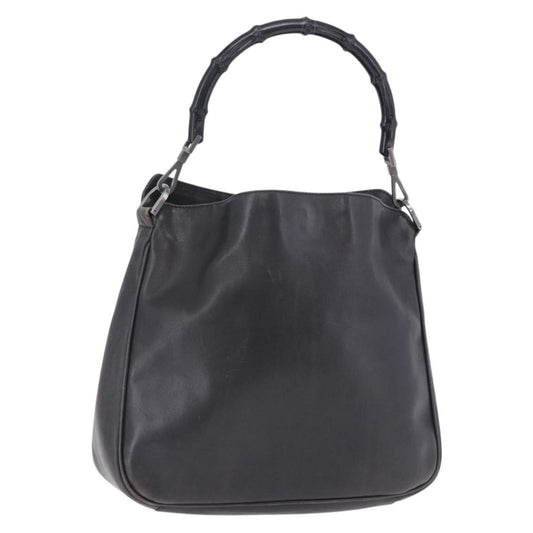 Gucci Vintage Bamboo Handle Open Hobo Leather Large