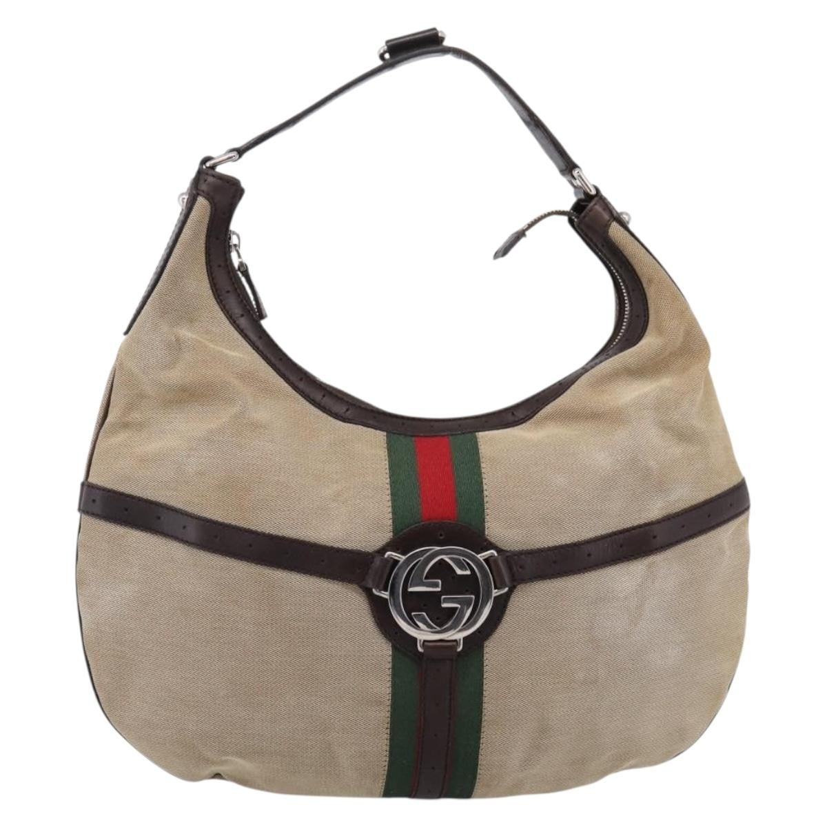 Gucci Reins Web Hobo Canvas Medium