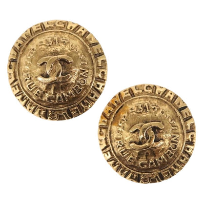 Chanel Vintage 31 Rue Cambon Round Clip-On Earrings Metal Product Image