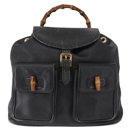 Gucci Vintage Bamboo Backpack Leather Product Image