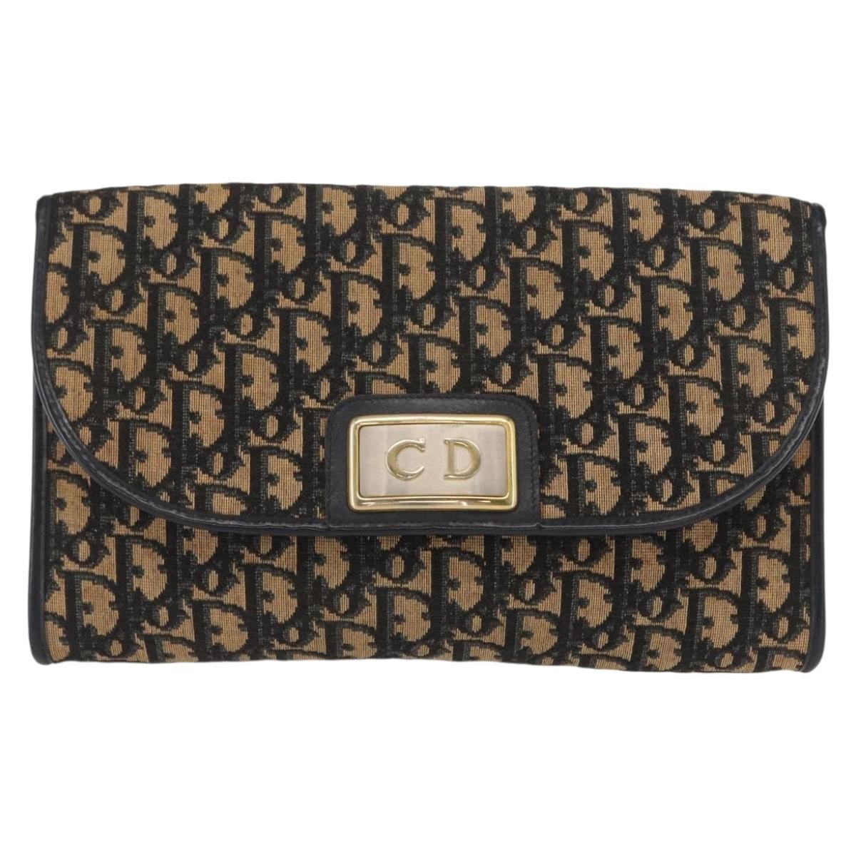 Christian Dior Vintage CD Chain Flap Shoulder Bag Diorissimo Canvas Small