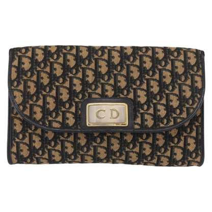 Christian Dior Vintage CD Chain Flap Shoulder Bag Diorissimo Canvas Small