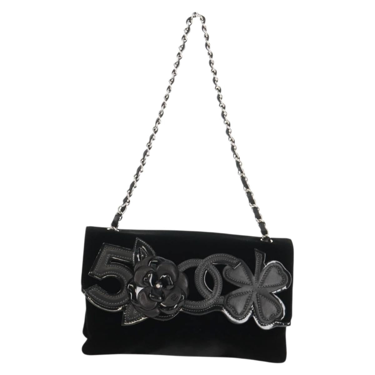 Chanel Camellia No.5 Chain Flap Velvet Large