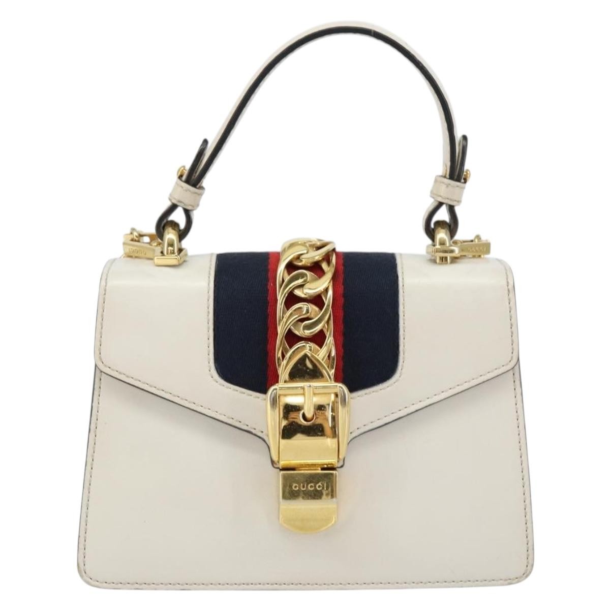 Gucci Sylvie Top Handle Bag Leather Mini