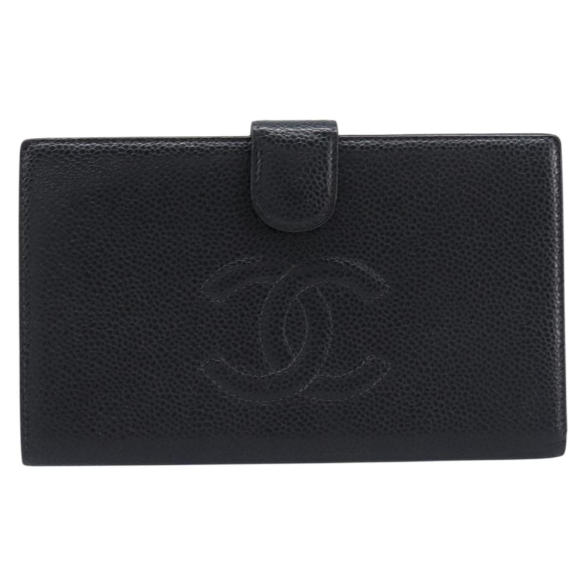 Chanel Vintage CC Bifold Leather Long