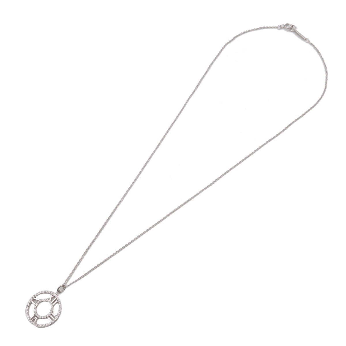 Tiffany & Co. Atlas Circle Pendant 18K White Gold with Diamonds Medium