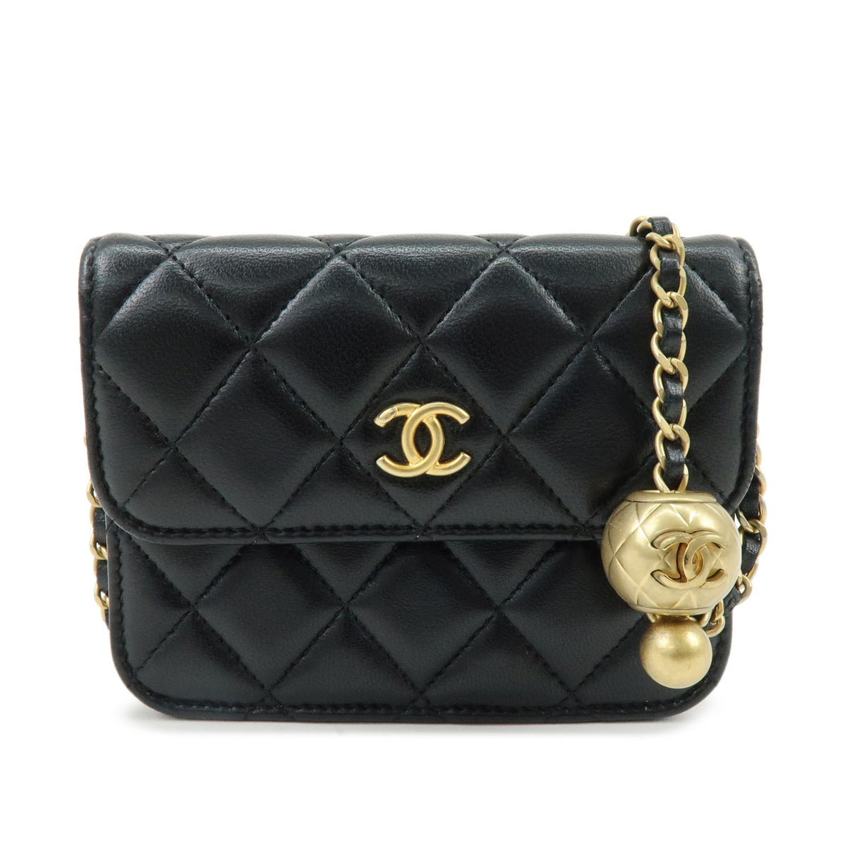 Chanel Pearl Crush Flap Clutch with Chain Quilted Lambskin Mini