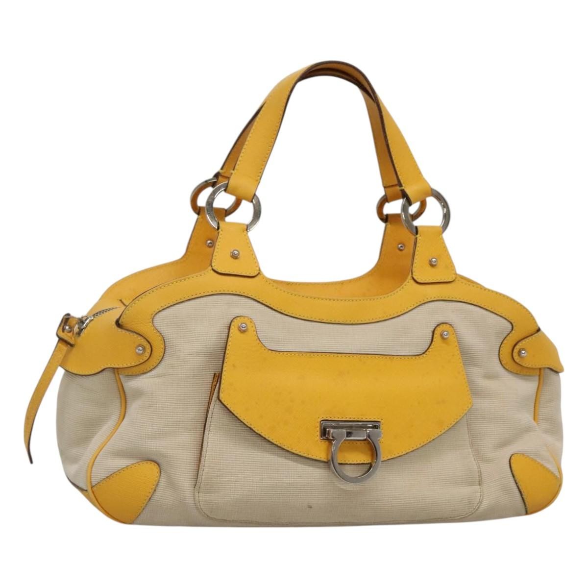 Salvatore Ferragamo Gancini handbag Canvas and Leather Product Image