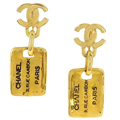 Chanel CC Plate Logo Dangle Metal with Crystals Product Image