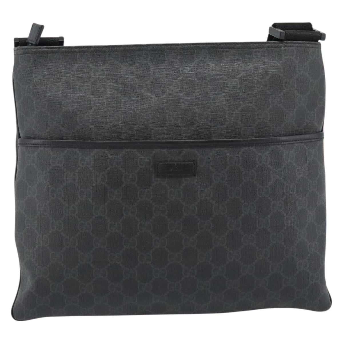 Gucci Vintage Flat Messenger GG Canvas and Leather Small