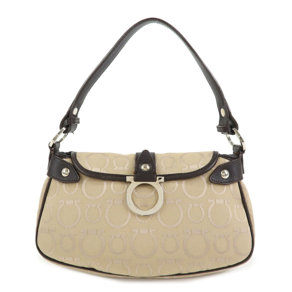 Salvatore Ferragamo Gancini Handle Leather Large