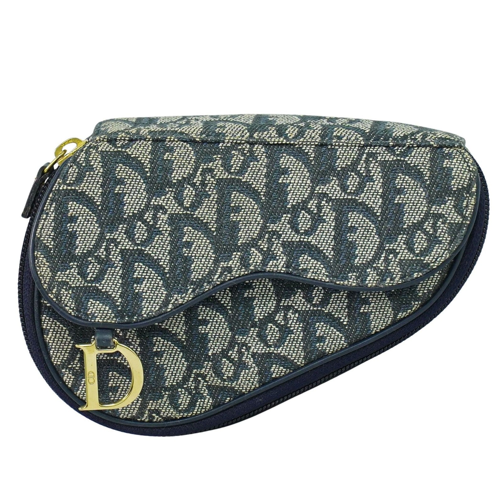 Christian Dior Saddle Zip Pouch Diorissimo Canvas Product Image