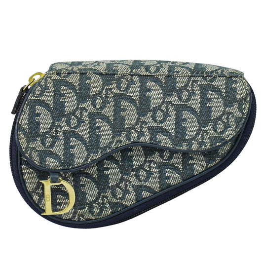 Christian Dior Saddle Zip Pouch Diorissimo Canvas Product Image