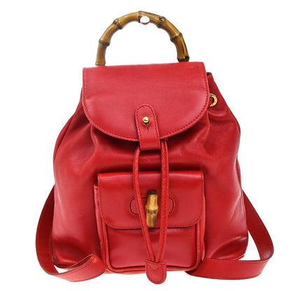 Gucci Vintage Bamboo Backpack Leather Mini