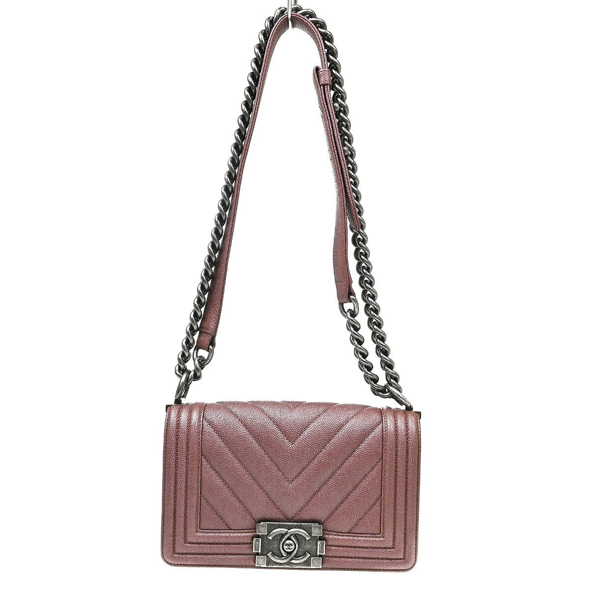 Chanel Boy Flap Chevron Caviar Small