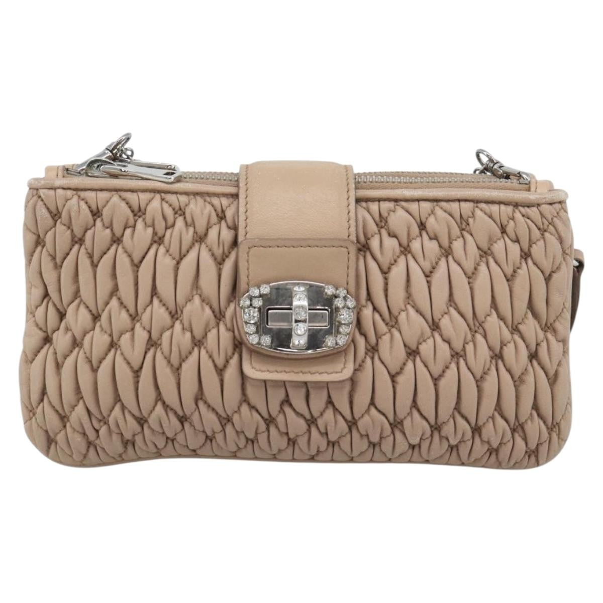 Miu Miu Crystal Convertible Chain Matelasse Leather Mini
