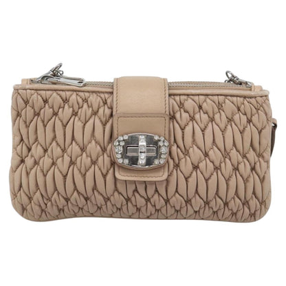 Miu Miu Crystal Convertible Chain Matelasse Leather Mini