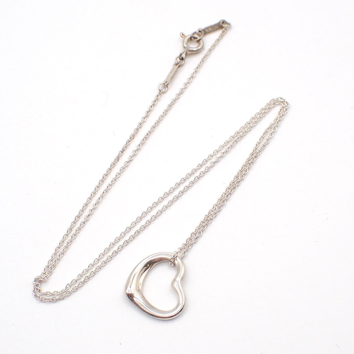 Tiffany & Co. Elsa Peretti Open Heart Pendant Necklace Sterling Silver 16mm