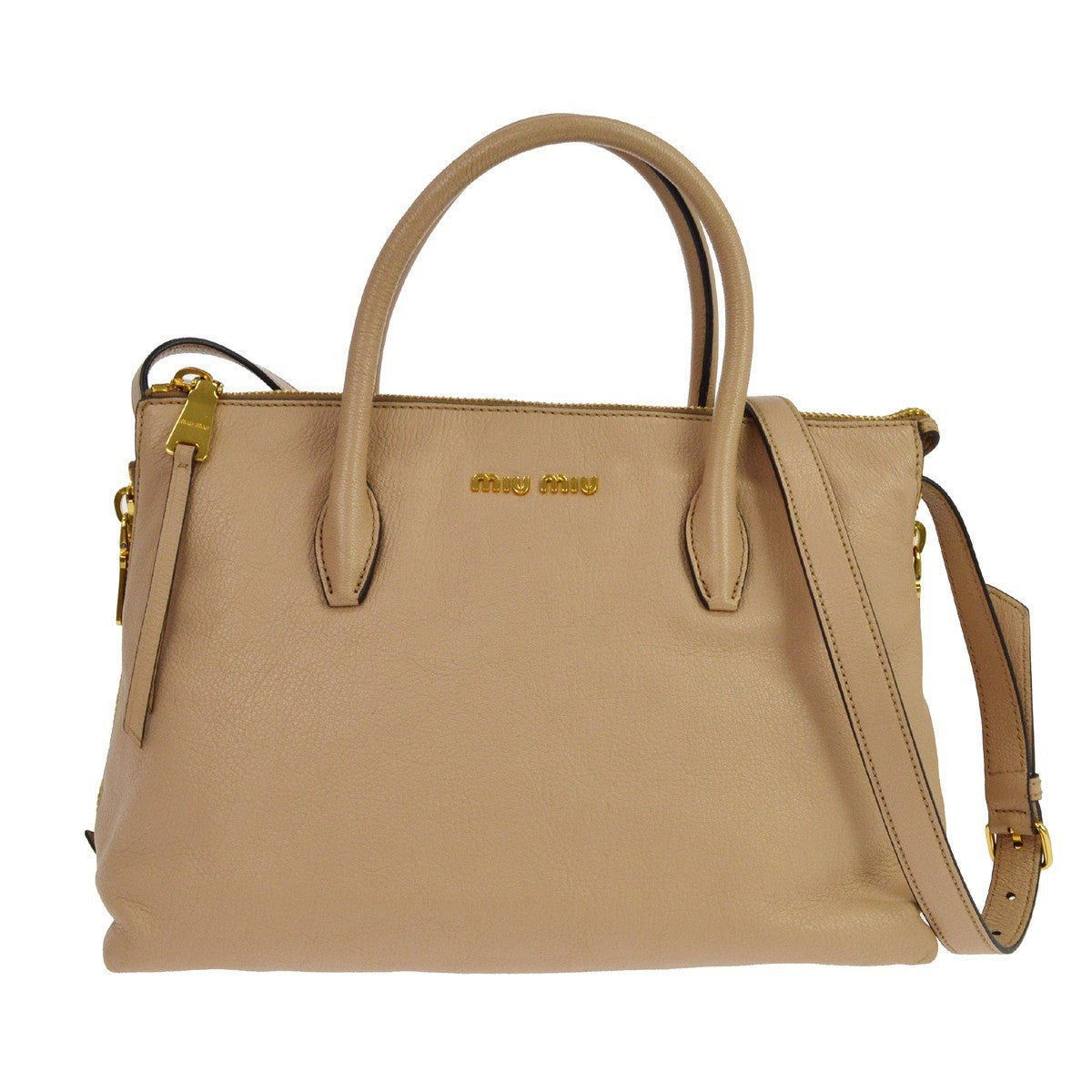 Miu Miu Madras Convertible Side Zip Satchel Leather Medium