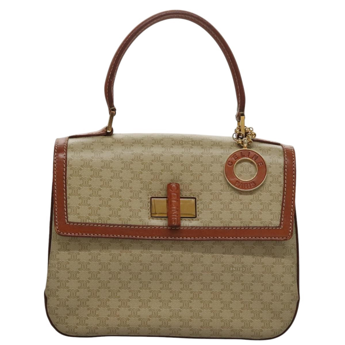 Celine Vintage Convertible Top Handle Macadam Coated Canvas Medium